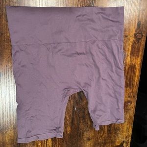 Purple Ribbed Biker Shorts